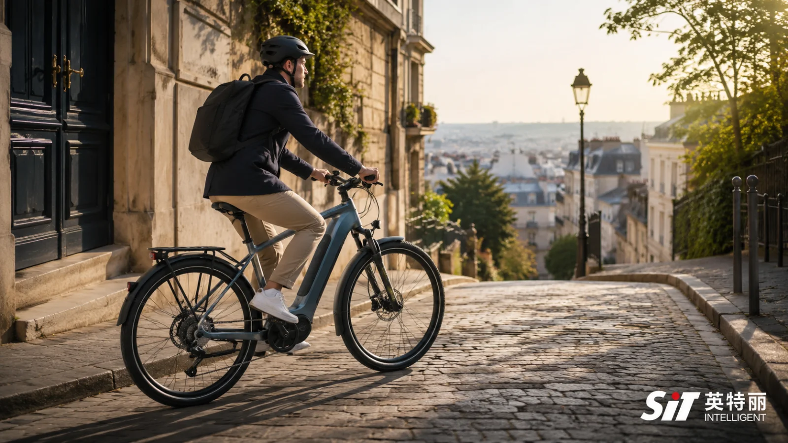e-BIKE电助力自行车城市骑行场景-中置电机助力通勤示意