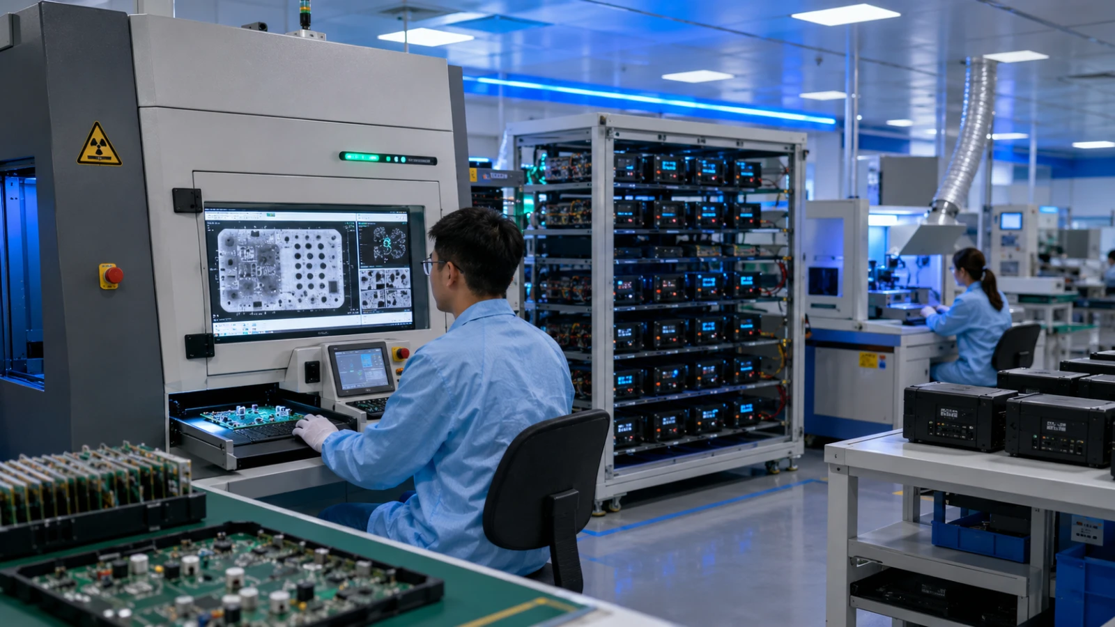 便携储能电源PCBA产线-功率板X-Ray检测与三防涂覆户外可靠性