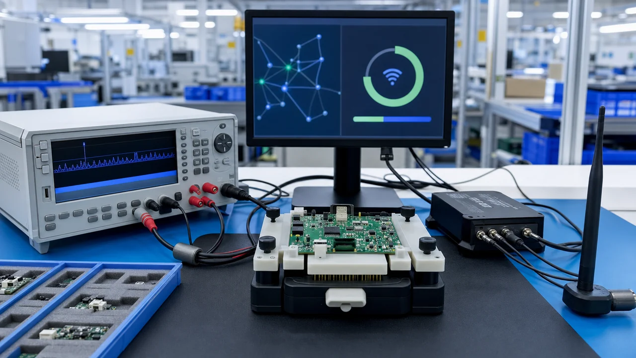 物联网智能水表PCBA代工_超声波计量板与NB-IoT模块低功耗量产-山西英特丽电子(图2) 智能水表PCBA低功耗测试-微安级静态电流测量与NB-IoT入网写号工位