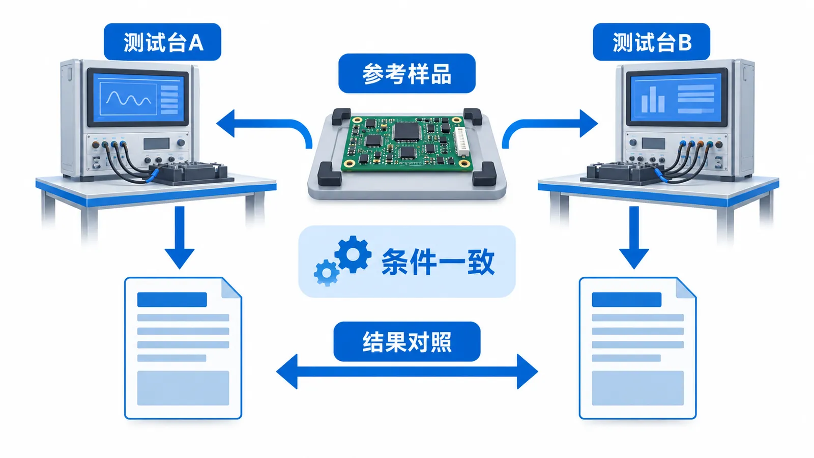 储能客户导入第二家PCBA供应商,首批生产应该确认什么?(图2) 储能PCBA首批测试对齐-同一参考样品与两套测试路径的读数比对
