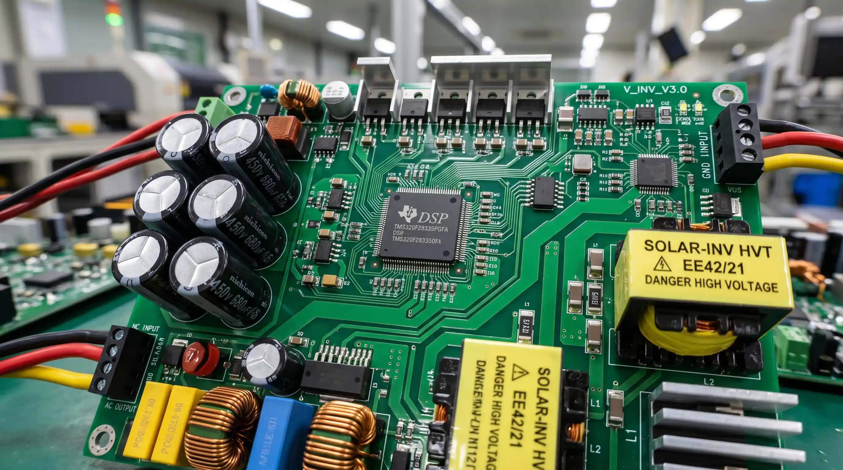 光伏逆变器控制主板PCBA代工厂SMT贴片加工实景