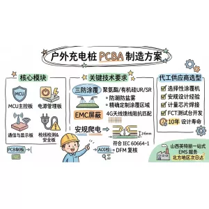 户外充电桩控制板PCBA代工：高防护等级电动车充电设备电路板制造方案